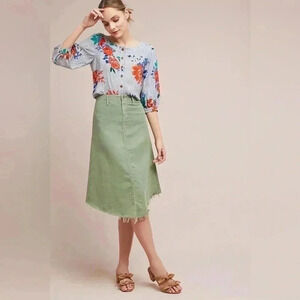 Anthropologie Maeve women’s top size 2 blouse Lilorne Floral sleek button down